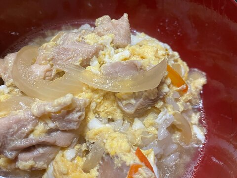 ぶつ切り鳥もも肉で親子丼